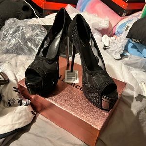 Black platform heels